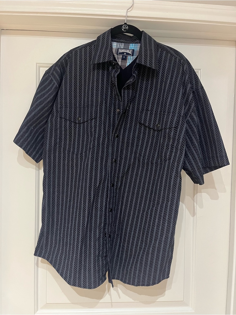 Panhandle Slim Men's Dark Navy Short-Sleeve Button Down Shirt
